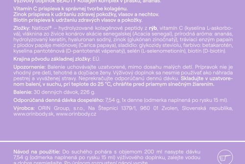 3x ORIN BEAUTY kolagén komplex pre vlasy, nechty a pleť