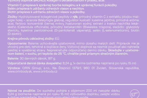 3x ORIN BRONZE kolagén s betakaroténom