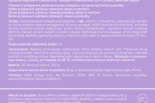 3x ORIN HYDROBOOST Kolagén s koenzýmom Q10